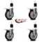 Service Caster 5'' Maroon Poly Swivel 1-7/8'' Expanding Stem Caster Set Total Lock Brake, 4PK SCC-EXTTL20S514-PPUB-MRN-178-4 - alternate 3